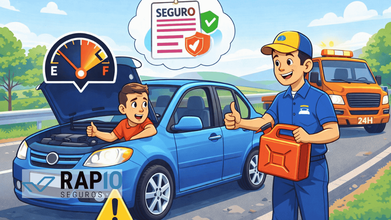 Seguro cobre pane seca? Veja quando o seguro envia combustível e como funciona a assistência 24h