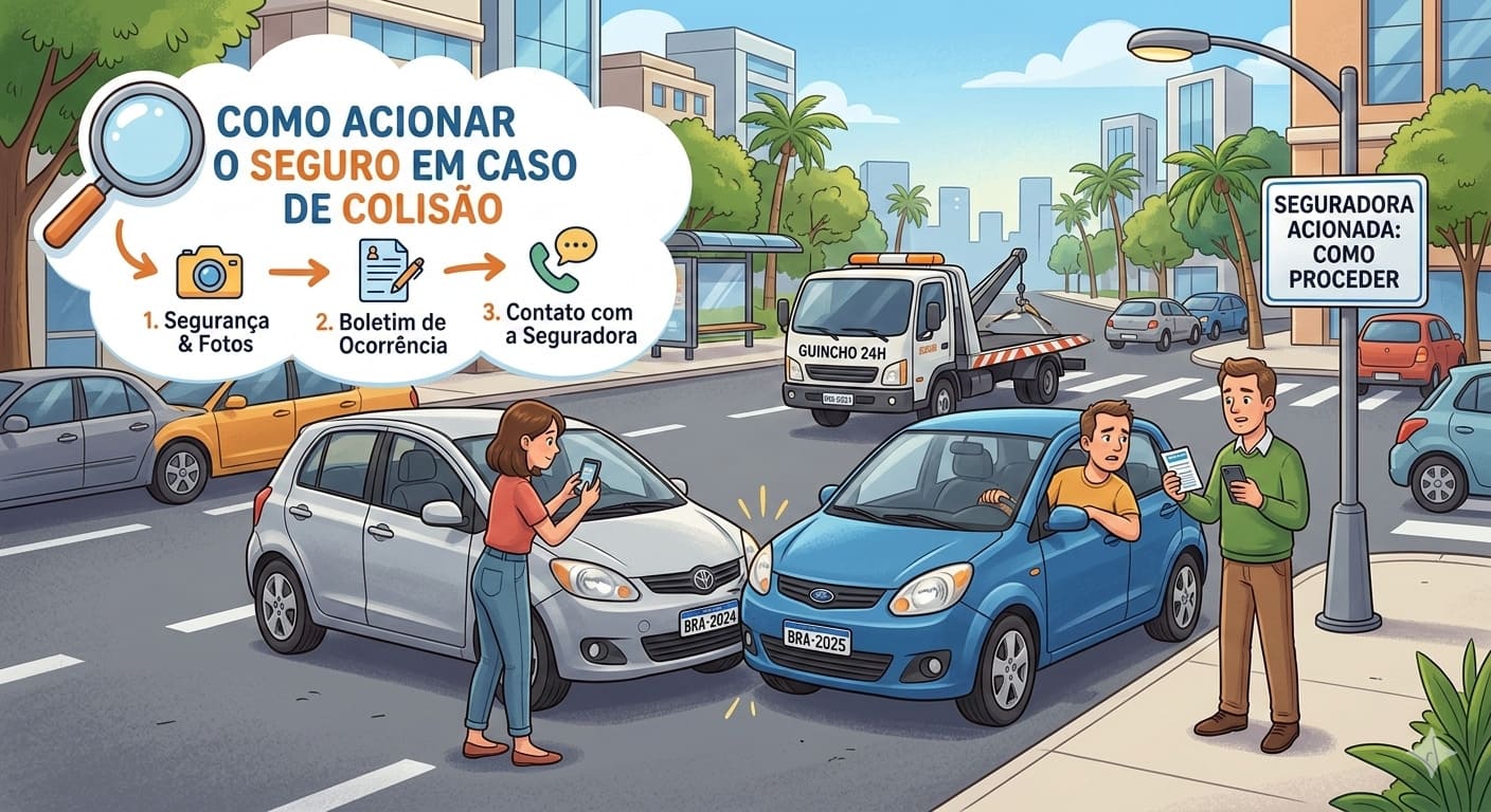 Como acionar o seguro em caso de colisão?