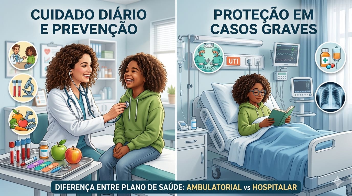 Diferença entre plano de saúde ambulatorial e hospitalar